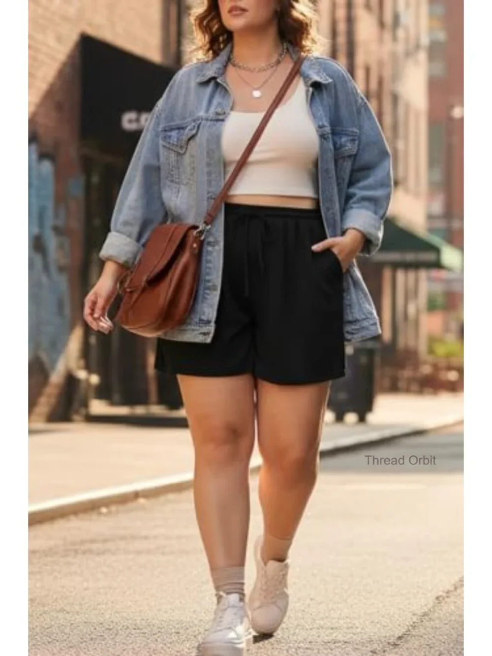 Plus Size High Waisted Wide Leg Drawstring Shorts with Pockets